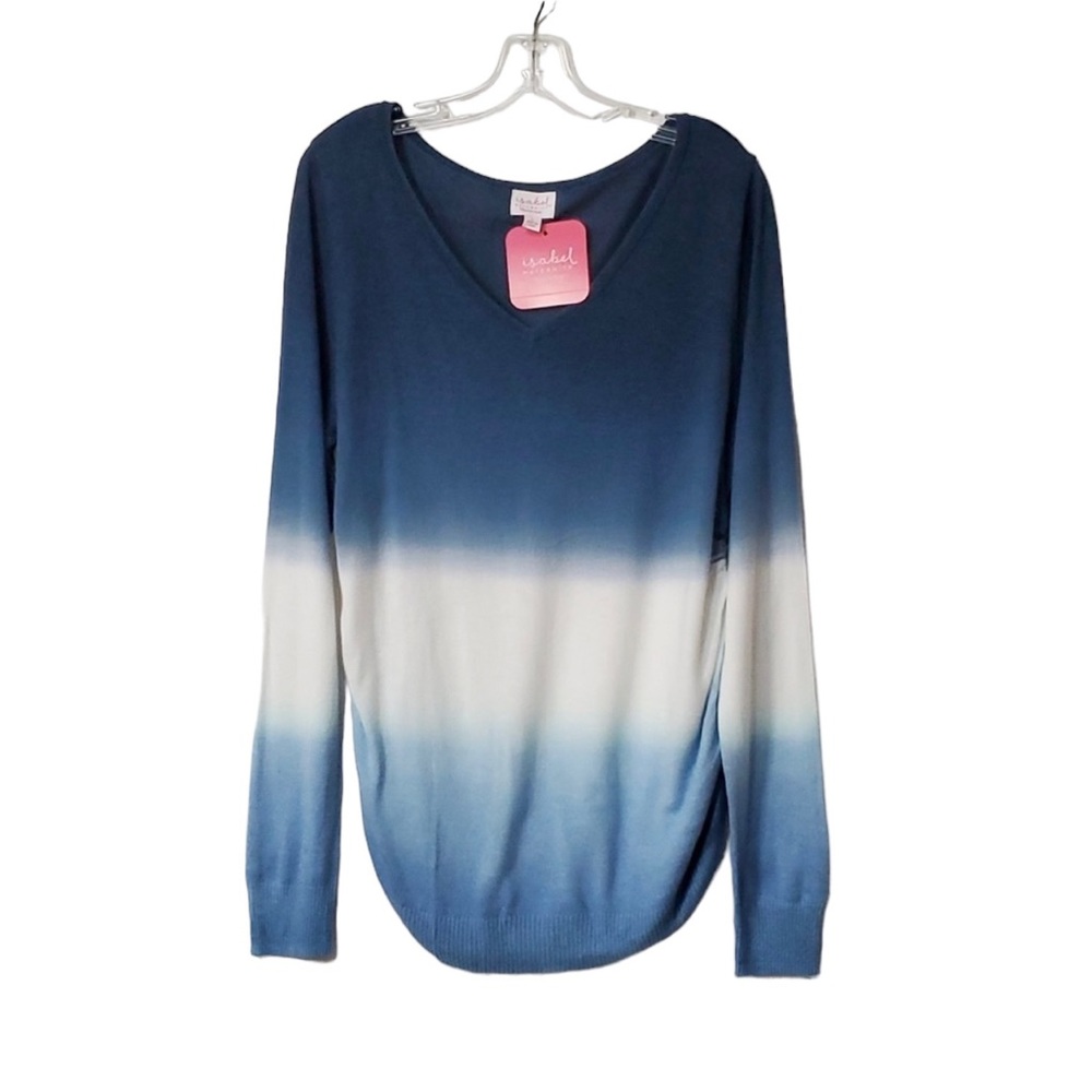 2/$20   Isabel Maternity Long Sleeve V-neck Ruched Sides
Striped Sweater